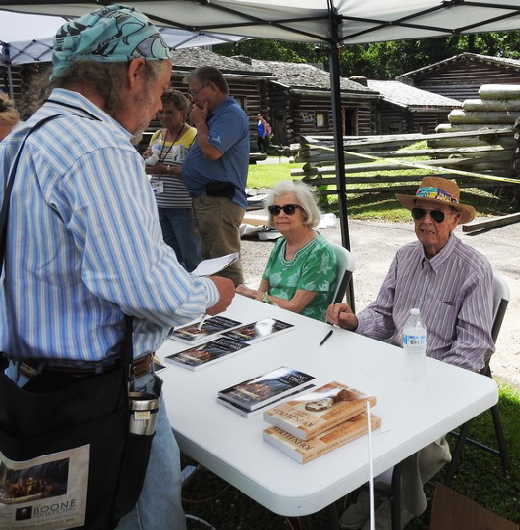 Author Neal Hammon was in the Boone Society Booth